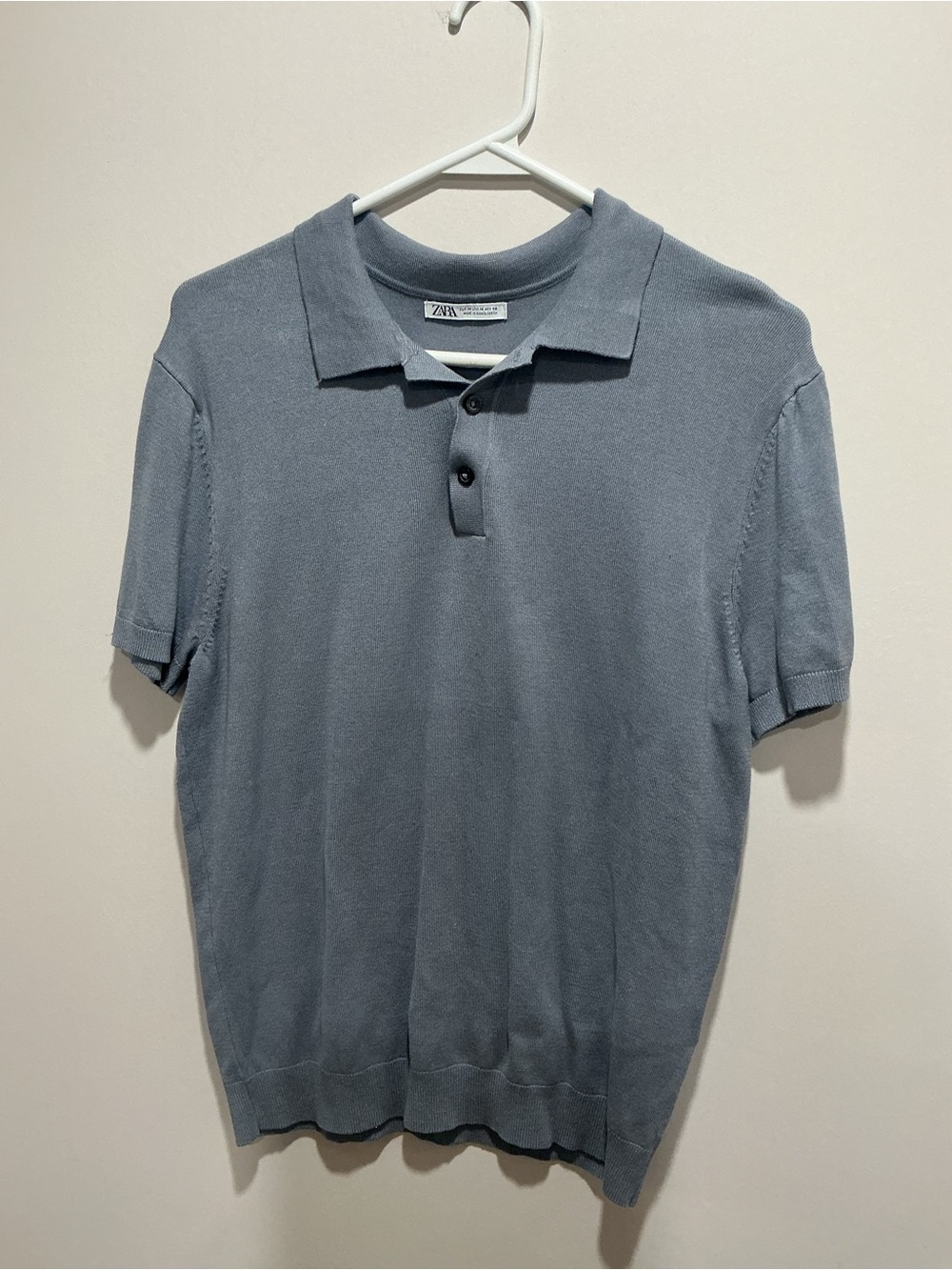 Zara Men's Short Sleeve Polo grey size medium